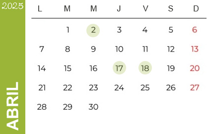Feriados Abril 2025
