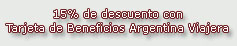 15% descuento con Tarjeta de Beneficios