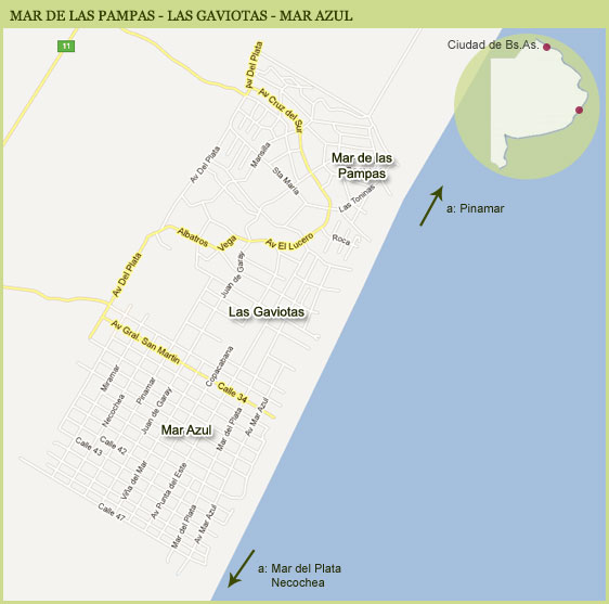 Mapa de Mar de las Pampas